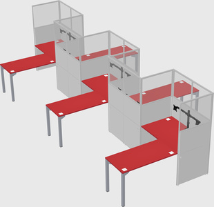 L-shape cubicles