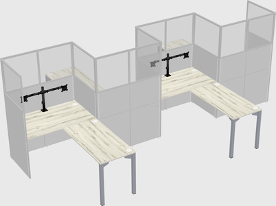 L-shape cubicles