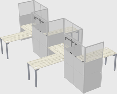 L-shape cubicles