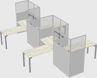 L-shape cubicles