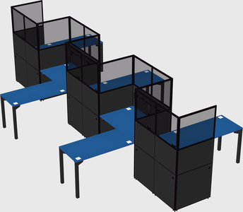L-shape cubicles
