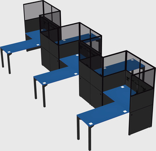 L-shape cubicles