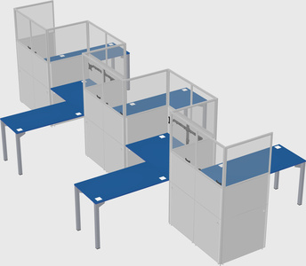L-shape cubicles