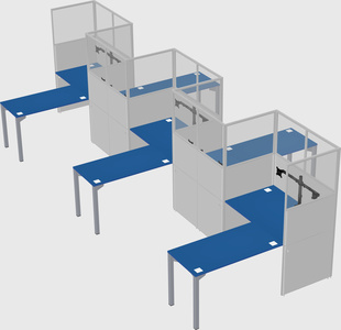 L-shape cubicles