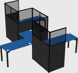 L-shape cubicles
