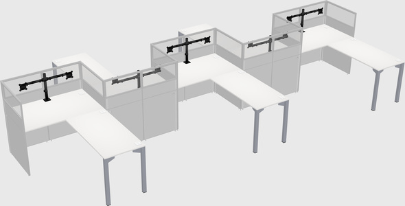 L-shape cubicles