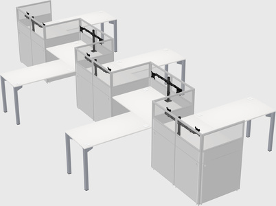 L-shape cubicles