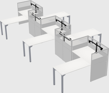L-shape cubicles