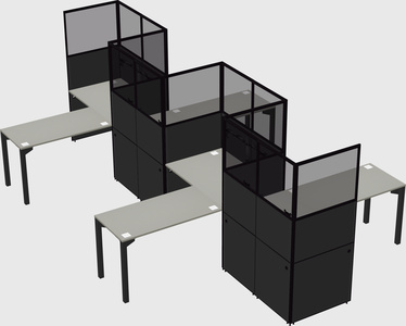 L-shape cubicles