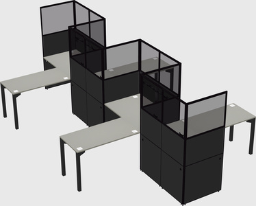 L-shape cubicles