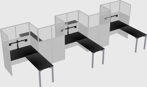 L-shape cubicles