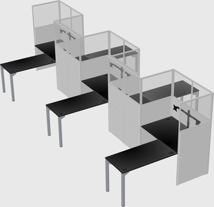 L-shape cubicles