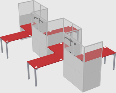 L-shape cubicles