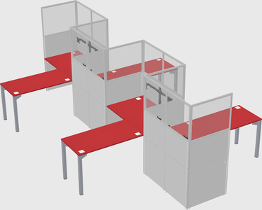 L-shape cubicles