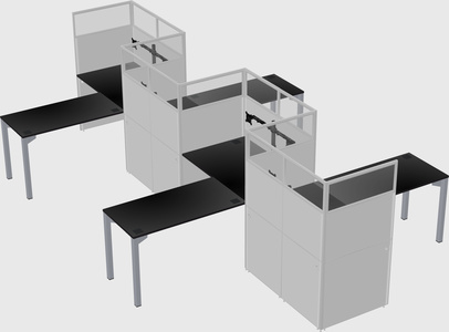 L-shape cubicles