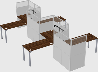 L-shape cubicles