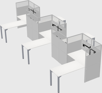 L-shape cubicles