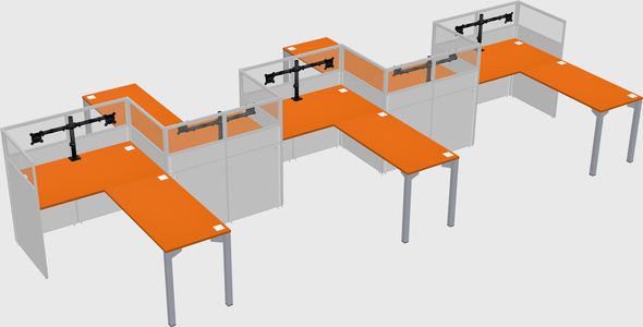 L-shape cubicles
