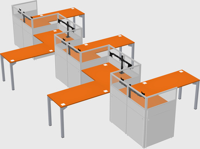 L-shape cubicles