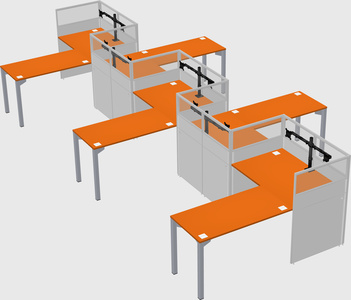 L-shape cubicles