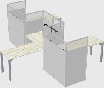 L-shape cubicles