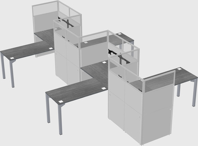 L-shape cubicles