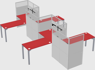 L-shape cubicles
