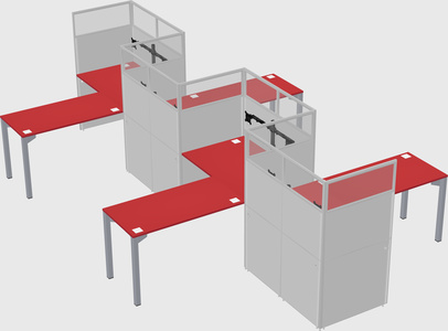 L-shape cubicles