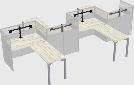 L-shape cubicles