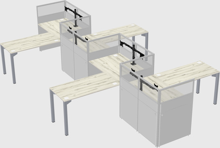 L-shape cubicles