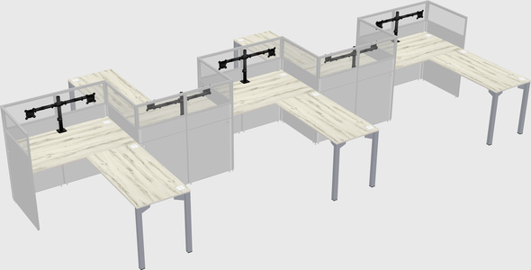 L-shape cubicles