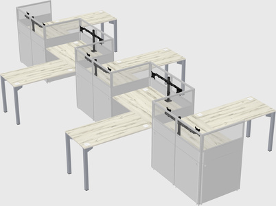 L-shape cubicles