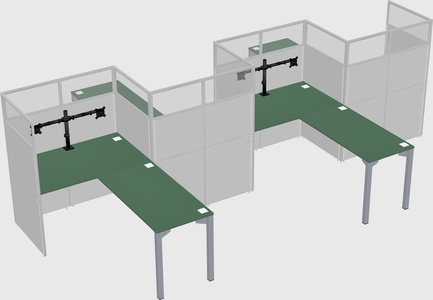 L-shape cubicles