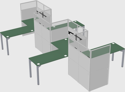 L-shape cubicles