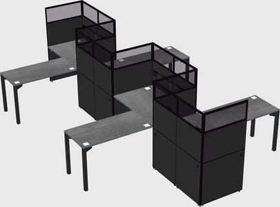 L-shape cubicles
