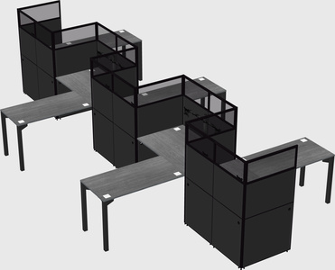 L-shape cubicles