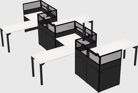L-shape cubicles