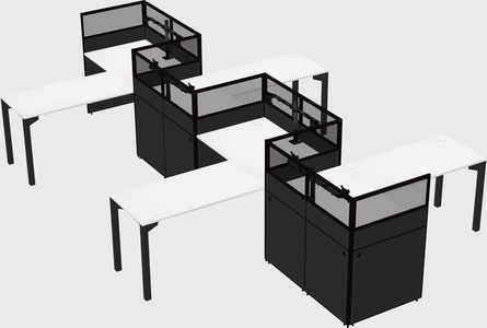 L-shape cubicles