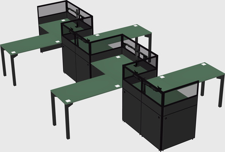 L-shape cubicles