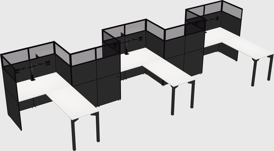 L-shape cubicles