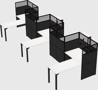 L-shape cubicles
