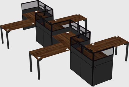 L-shape cubicles