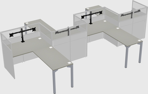 L-shape cubicles