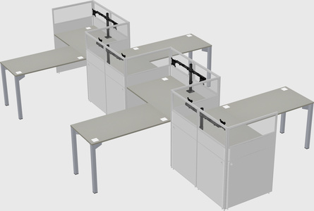 L-shape cubicles