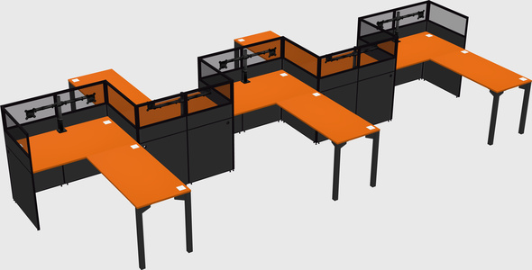 L-shape cubicles