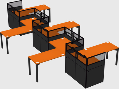 L-shape cubicles