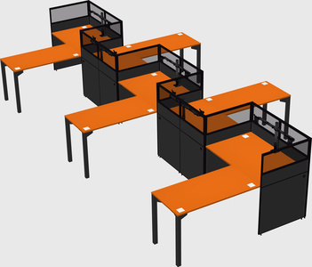 L-shape cubicles