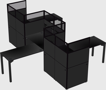 L-shape cubicles