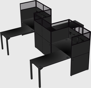 L-shape cubicles