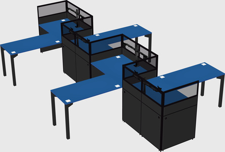L-shape cubicles